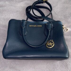 Michael Kors Navy Blue Leather Handbag